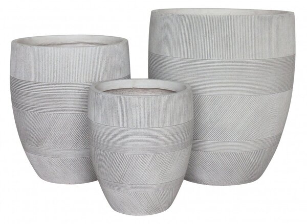 Set di 3 vasi Papavero in Fibra sintetica Beige