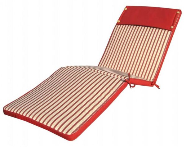 Cuscino Real Lettino 194,5x59x4 cm in Poliestere Rosso