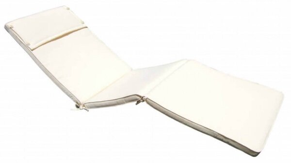 Cuscino Real Lettino 194,5x59x4 cm in Poliestere Ecrù