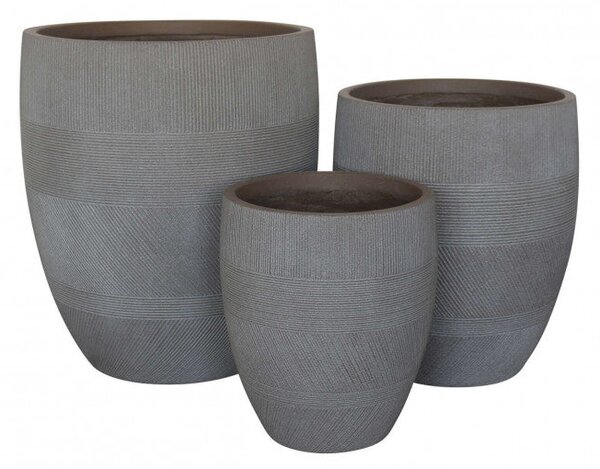 Set di 3 vasi Papavero in Fibra sintetica Taupe