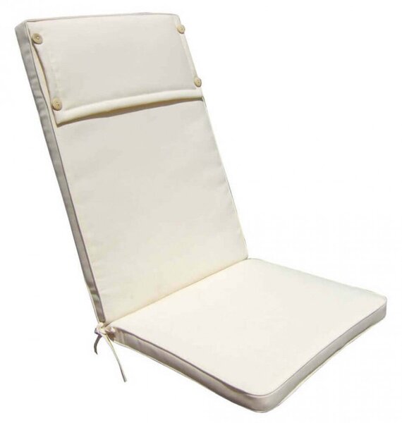 Cuscino Real Alto 113x49x4 cm in Poliestere Ecrù