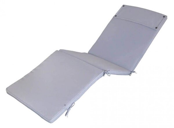 Cuscino Real Lettino 194,5x59x4 cm in Poliestere Grigio