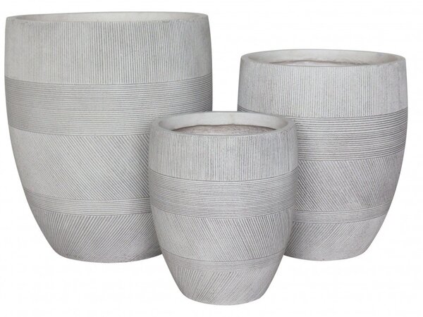 Set di 3 vasi Papavero in Fibra sintetica Beige