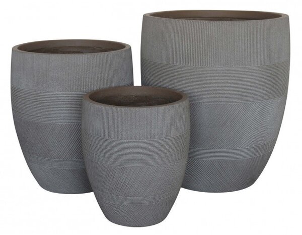 Set di 3 vasi Papavero in Fibra sintetica Taupe