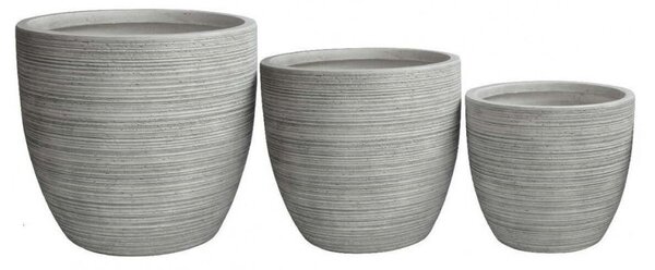 Set 3 Vasi Ortensia in Fibra di argilla Grigio
