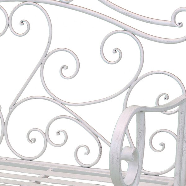 Panca Dollie Bianco Antico 103x54x95 h cm in Acciaio Bianco