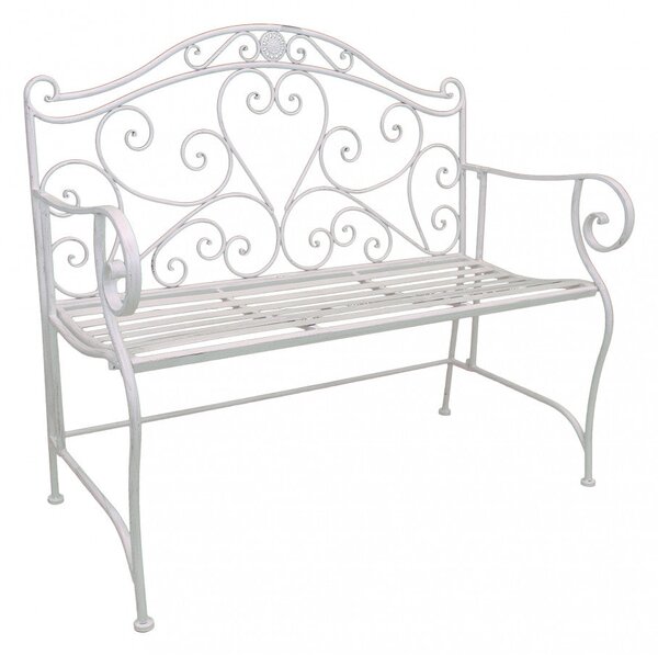 Panca Dollie Bianco Antico 103x54x95 h cm in Acciaio Bianco