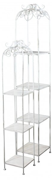 Set 2 Scaffali Doriane in Alluminio Bianco Antico