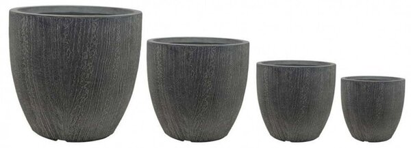 Set 4 Vasi Dalia in Fibra di argilla Grigio