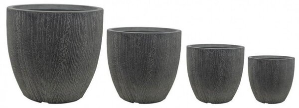 Set 4 Vasi Dalia in Fibra di argilla Grigio