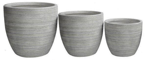 Set 3 Vasi Ortensia in Fibra di argilla Grigio