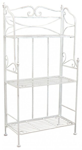 Portapiante Claude 3 Piani Bianco Antico 61x32x117 h cm in Acciaio Bianco