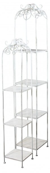 Set 2 Scaffali Doriane in Alluminio Bianco Antico