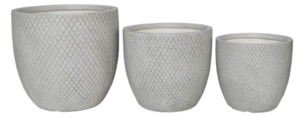 Set 3 Vasi Mimosa in Fibra di argilla Grigio