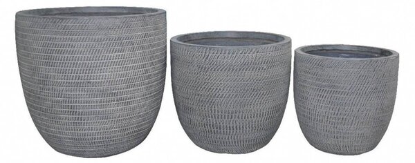 Set 3 Vasi Calla 2 in Fibra di argilla Grigio