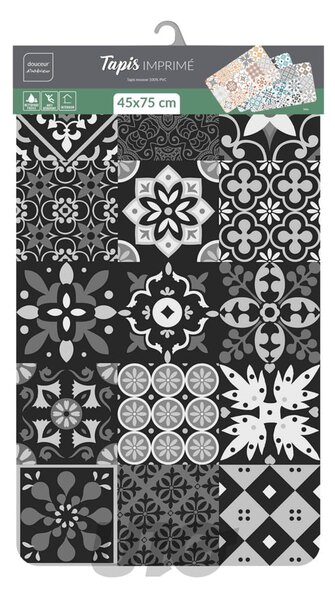 Tappeto nero in PVC 45x75 cm Salou – douceur d'intérieur