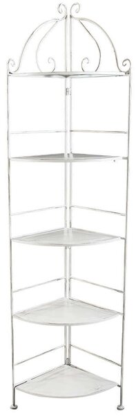 Portapiante Arianne 5 Piani Ad Angolo 50x35x175 h cm in Acciaio Bianco