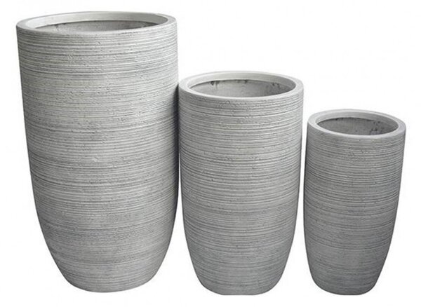 Set 3 Vasi Viola in Fibra di argilla Grigio