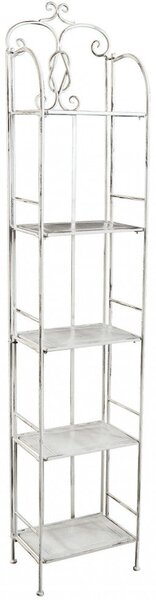 Portapiante Enora 5 Piani 32x22x165 h cm in Acciaio Bianco