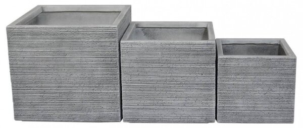 Set 3 Vasi Lavanda in Fibra di argilla Grigio