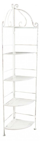 Portapiante Arianne 5 Piani Ad Angolo 50x35x175 h cm in Acciaio Bianco