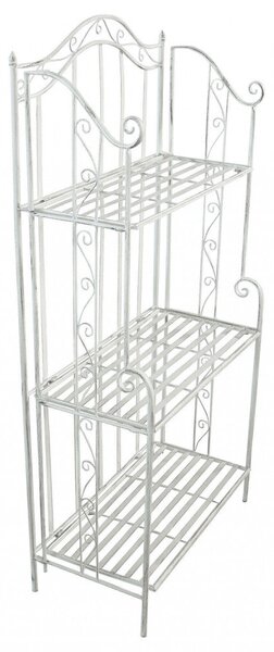 Portapiante Selene Bianco Antico 60x32x128 h cm in Acciaio Bianco