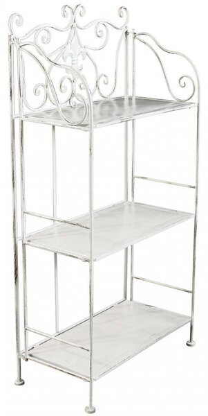 Portapiante Isabelle 3 Piani 60x32x121 h cm in Acciaio Bianco