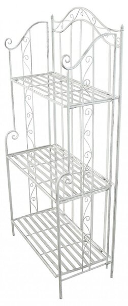 Portapiante Selene Bianco Antico 60x32x128 h cm in Acciaio Bianco