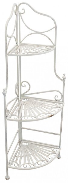 Portapiante Rosalie 3 Piani Bianco Antico 49x35x115 h cm in Acciaio Bianco