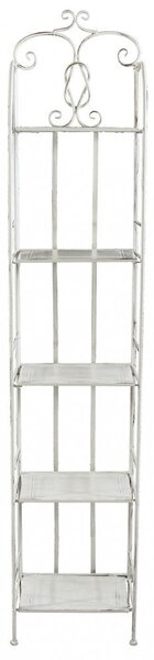 Portapiante Enora 5 Piani 32x22x165 h cm in Acciaio Bianco