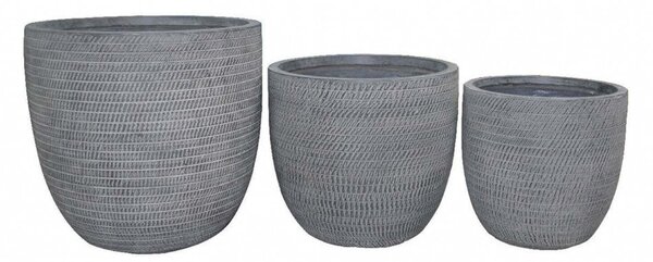 Set 3 Vasi Calla 2 in Fibra di argilla Grigio