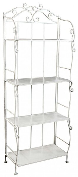Portapiante Emma 4 Piani 60x32x160 h cm in Acciaio Bianco