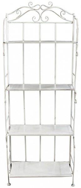 Portapiante Emma 4 Piani 60x32x160 h cm in Acciaio Bianco