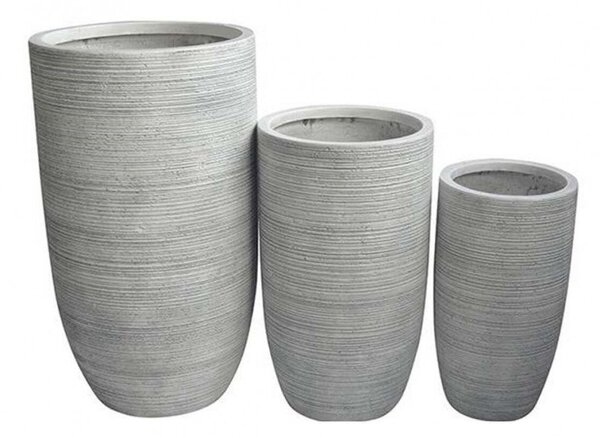 Set 3 Vasi Viola in Fibra di argilla Grigio
