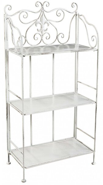 Portapiante Isabelle 3 Piani 60x32x121 h cm in Acciaio Bianco