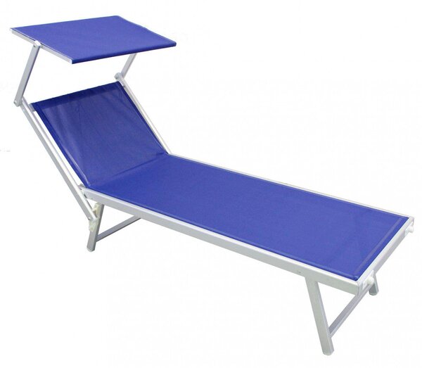 Lettino Prendisole da Giardino Bari 181x61x38 h cm in Alluminio Blu