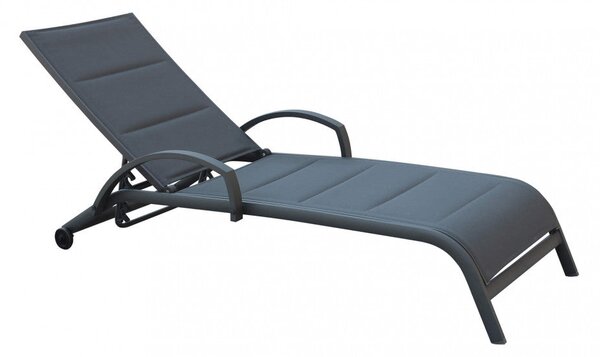 Lettino Prendisole da Giardino Malaga Impilabili 196,5x71x92,5 h cm in Alluminio Antracite