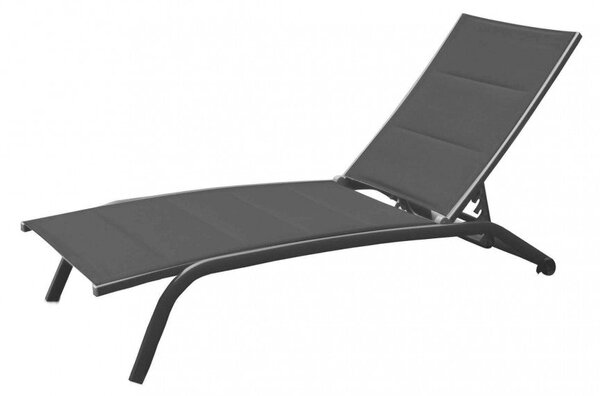 Lettino Prendisole da Giardino Itaca Impilabile 194x71x83 h cm in Alluminio Antracite