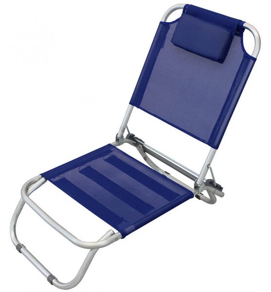 Spiaggina Regolabile 56x47x20/72 h cm in Alluminio e Textilene Blu