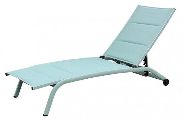 Lettino Prendisole da Giardino Itaca Impilabile 194x71x83 h cm in Textilene Verde