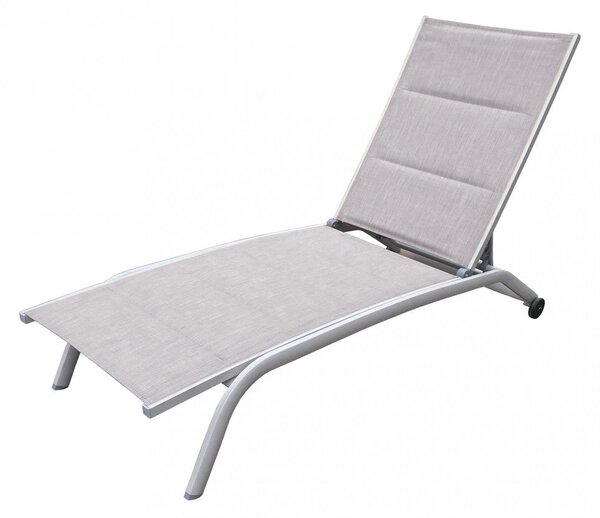 Lettino Prendisole da Giardino Itaca Impilabile 194x71x83 h cm in Textilene Tortora