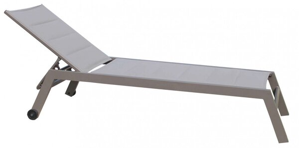 Lettino Prendisole da Giardino Formentera Impilabile 198x61x34/95 h cm in Alluminio Taupe