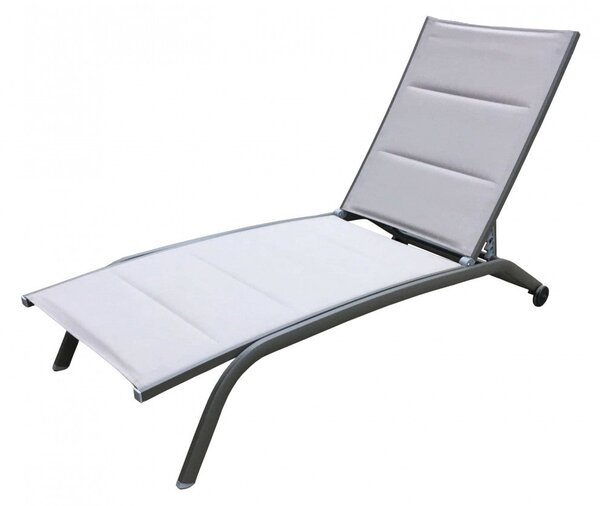 Lettino Prendisole da Giardino Itaca Impilabile 194x71x83 h cm in Textilene Taupe
