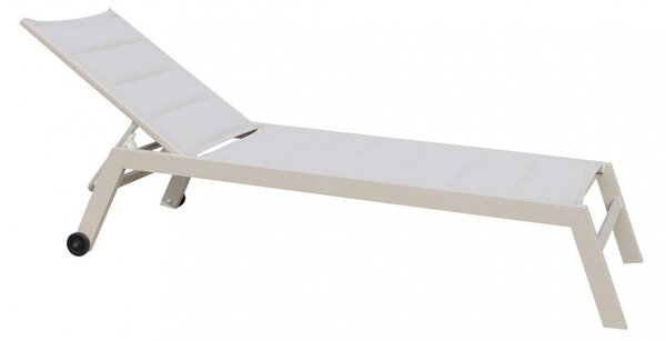 Lettino Prendisole da Giardino Formentera Impilabile 198x61x34/95 h cm in Alluminio Tortora