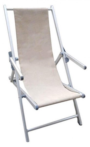 Sdraio Mare Textilene con Braccioli 98x67,5x106 h cm in Textilene Tortora