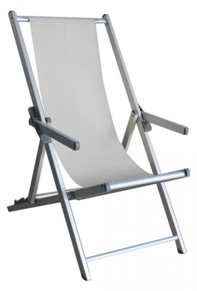 Sdraio Mare Textilene con Braccioli 98x67,5x106 h cm in Textilene Bianco