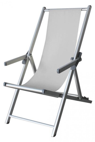 Sdraio Mare Textilene con Braccioli 98x67,5x106 h cm in Textilene Bianco