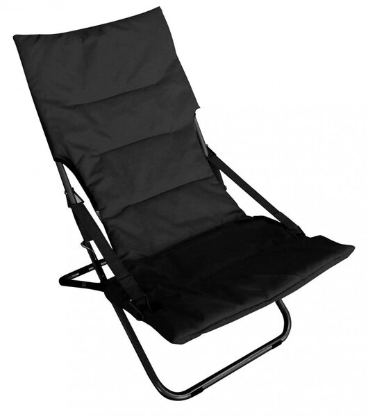 Sdraio Canapone 65x80x38/96 h cm in Acciaio Telo Oxford Nero