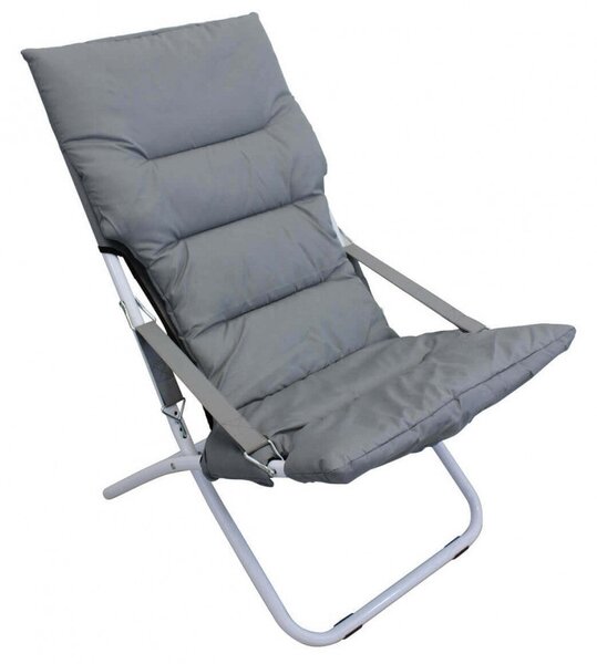 Sdraio Canapone 65x80x38/96 h cm in Acciaio Telo Oxford Grigio