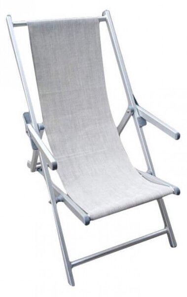 Sdraio Mare Textilene con Braccioli 98x67,5x106 h cm in Textilene Grigio